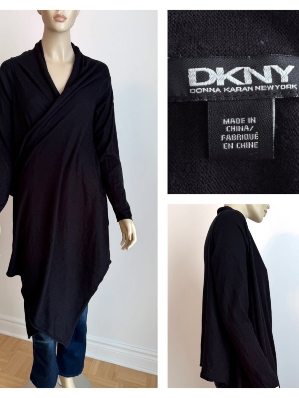 DKNY (Donna Karan New York) Silk/Cotton/Cashmere Scarfigan M/L